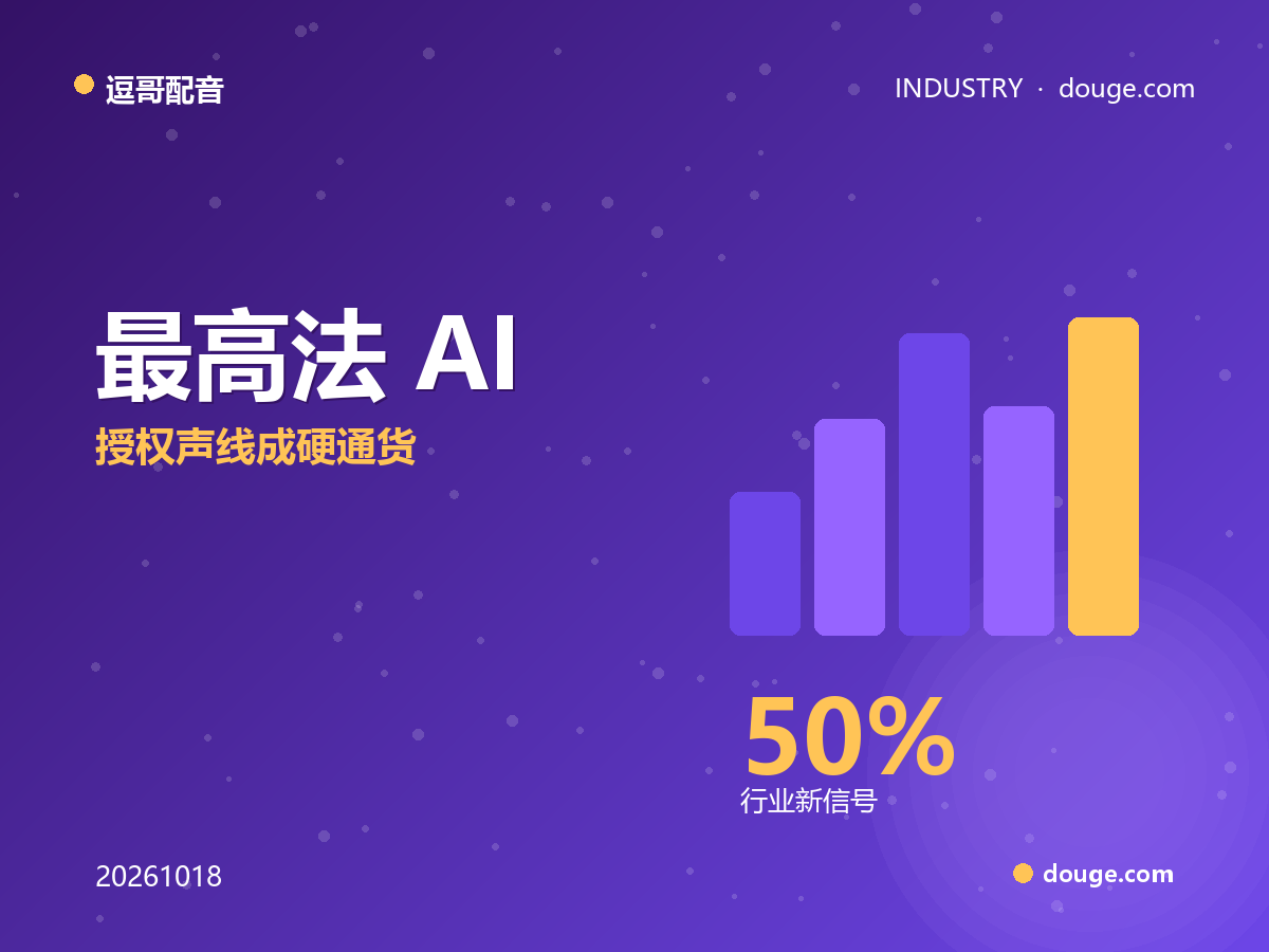 逗哥配音观察：最高法 AI 仿声新规落地满月，授权声线成硬通货