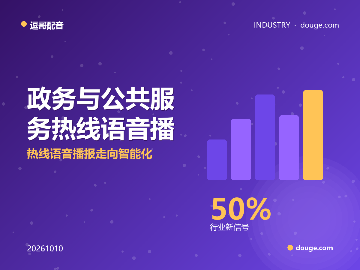 逗哥配音观察：政务与公共服务热线语音播报走向智能化