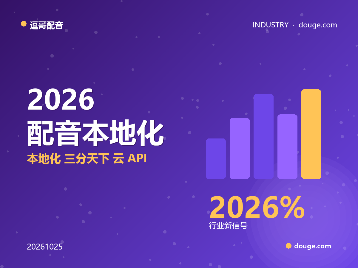 逗哥配音数据站:2026 配音本地化"三分天下"——云 API、端侧、全双工