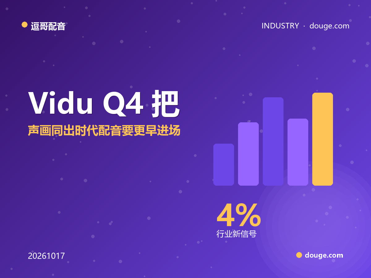 逗哥配音观察:Vidu Q4 把「参考音频」纳入角色塑造,声画同出时代配音要更早进场