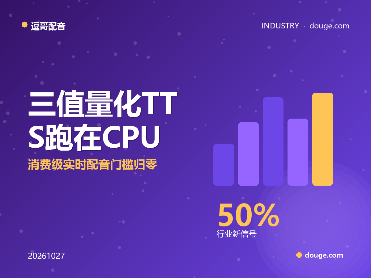 三值量化TTS跑在CPU上，消费级实时配音门槛归零