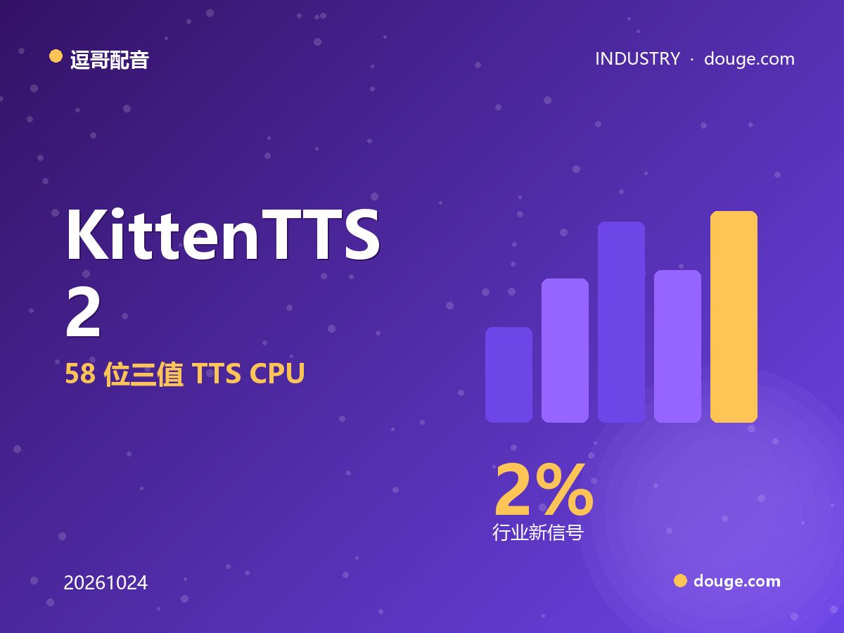 逗哥配音视角:Kitten-TTS 2 全球首款 1.58 位三值 TTS,CPU 实时配音来了