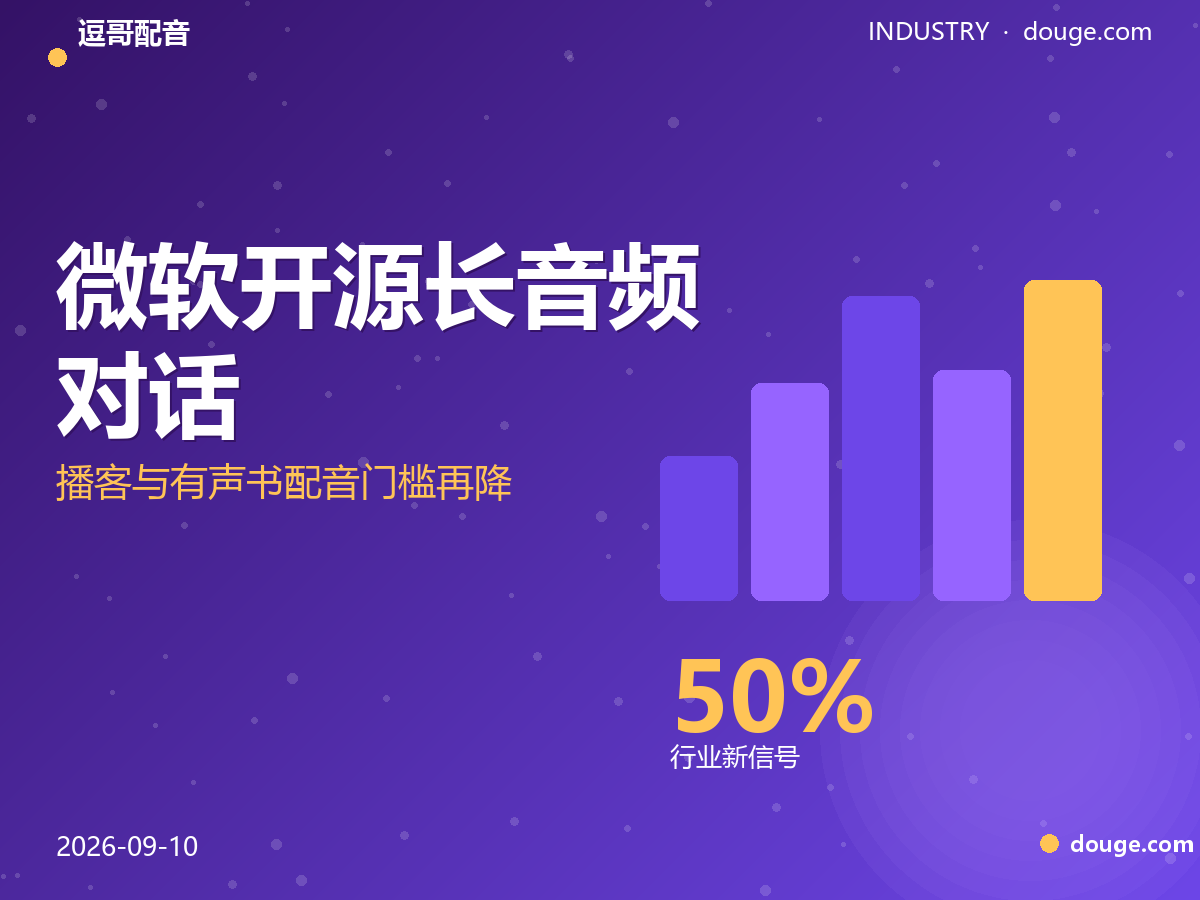 逗哥配音：微软开源长音频对话 TTS，播客与有声书配音门槛再降