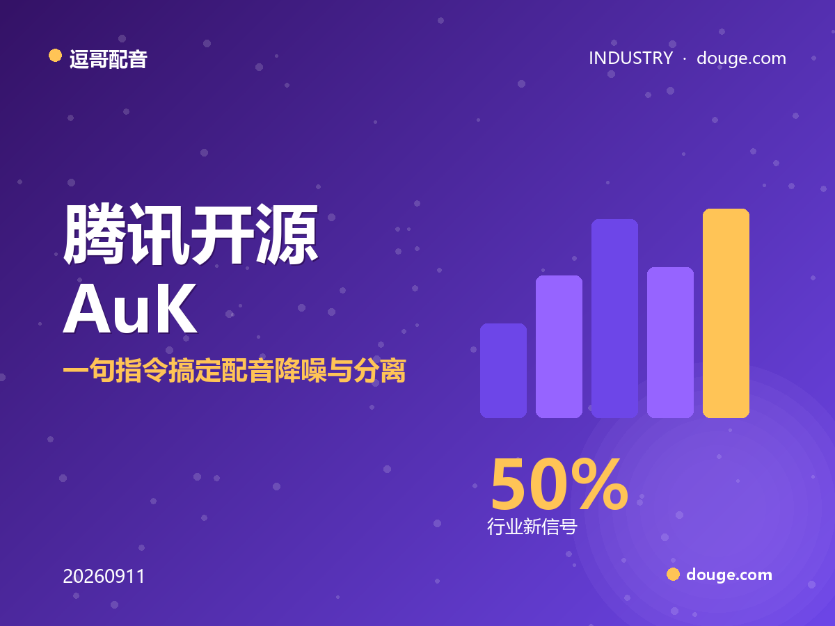 逗哥配音解读：腾讯开源 AuK 语音模型，一句指令搞定配音降噪与分离