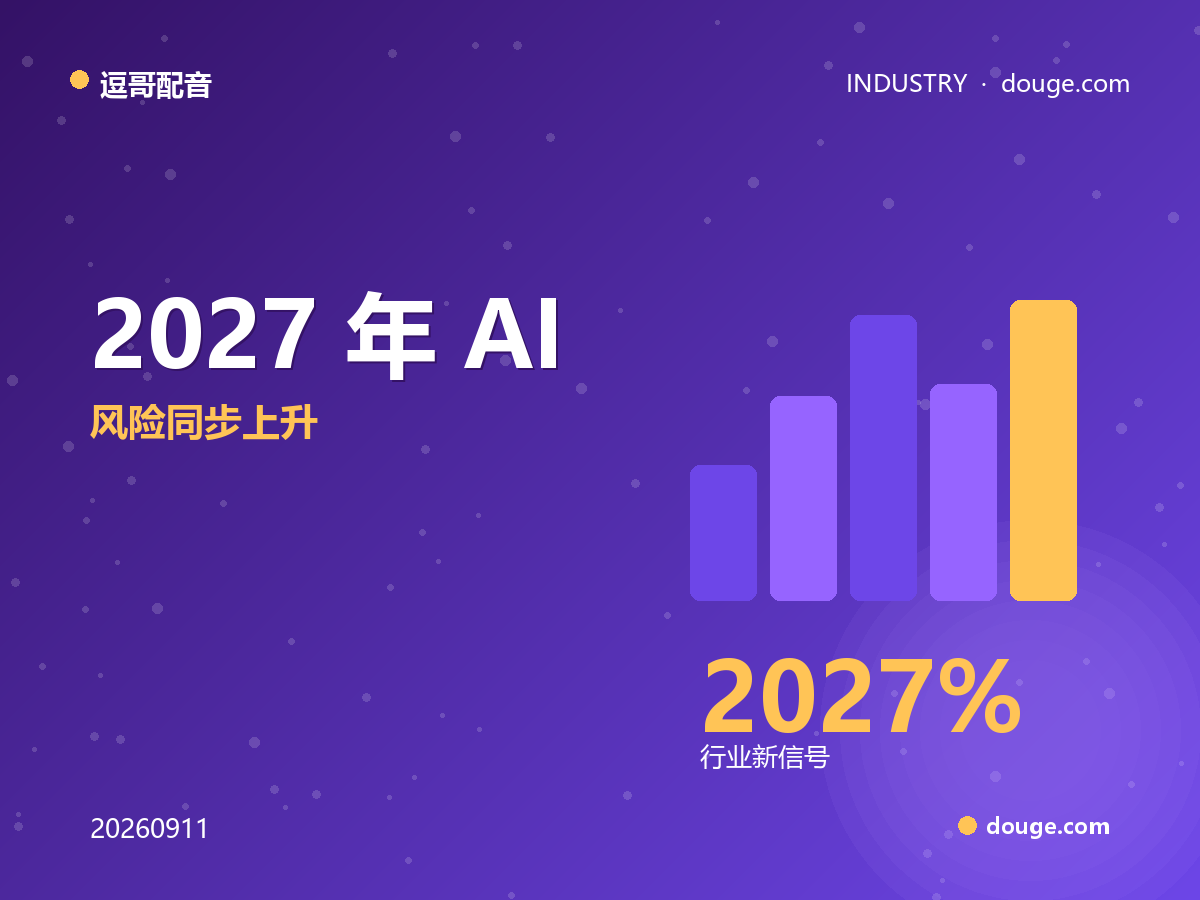 逗哥配音数据站：2027 年 AI 配音市场将破 100 亿美元，风险同步上升