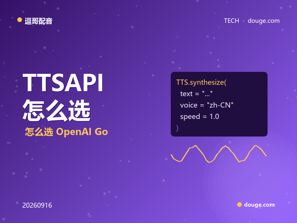 逗哥配音技术解析：TTS API 怎么选——OpenAI、Google、ElevenLabs、Amazon 价格地图
