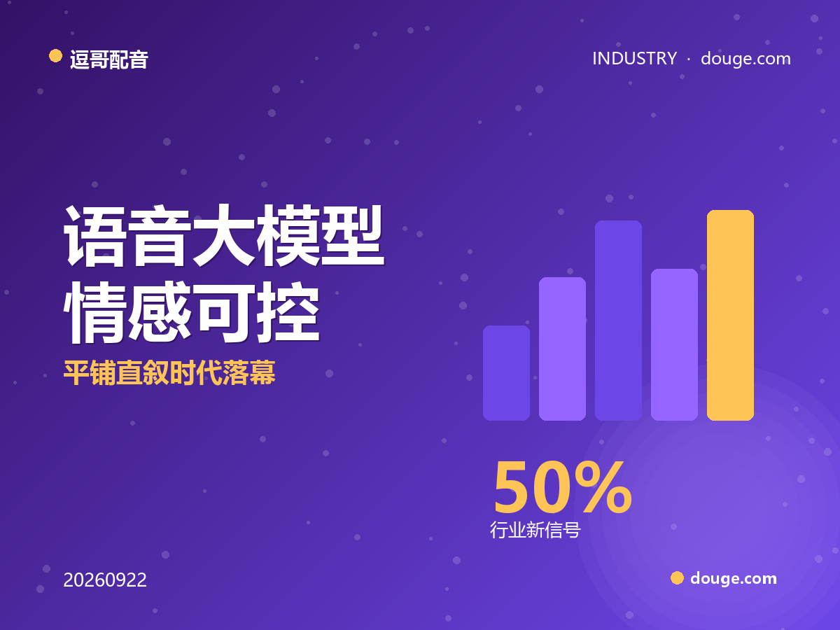 逗哥配音研判：语音大模型"情感可控"成新分水岭，平铺直叙时代落幕