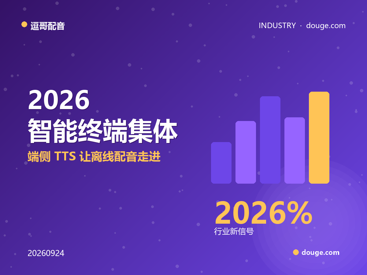 逗哥配音观察：2026 智能终端集体“换声”，端侧 TTS 让离线配音走进手机