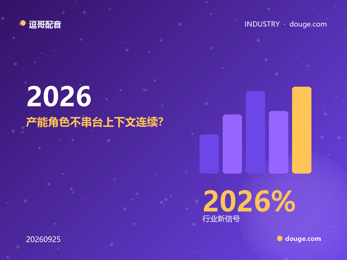 逗哥配音横评：2026 短剧译配工具怎么选？产能、角色不串台、上下文连续性三维度