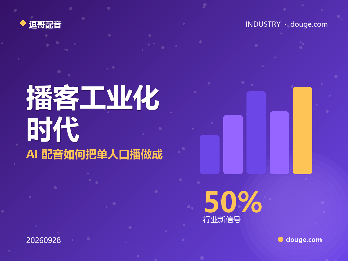 逗哥配音观察：播客工业化时代，AI 配音如何把单人口播做成专业节目