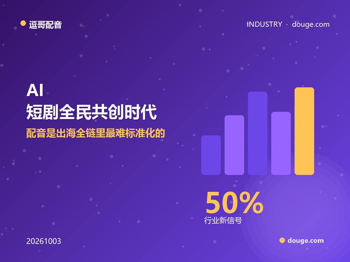 逗哥配音视角：AI 短剧全民共创时代，配音是出海全链里最难标准化的那一环
