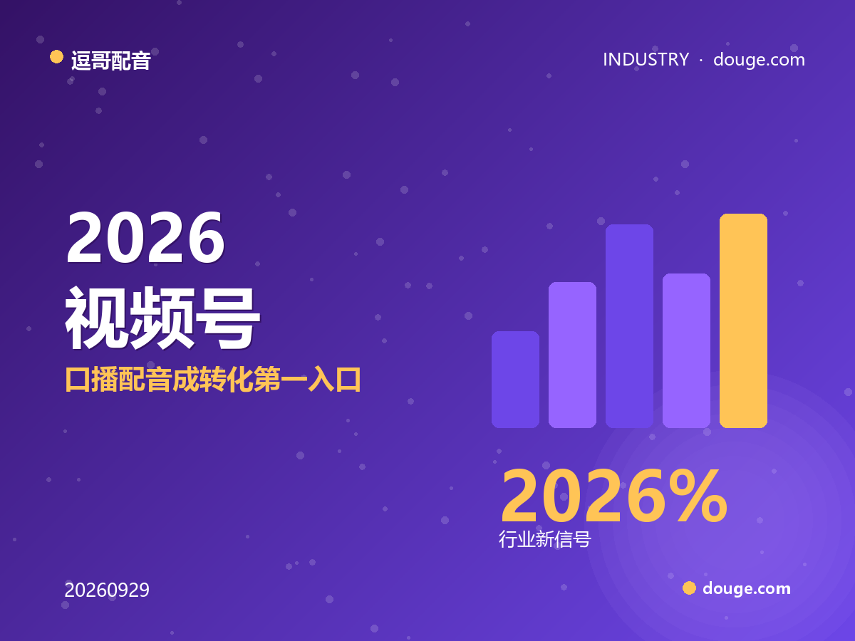 逗哥配音观察:2026 视频号“语音带货”升温,口播配音成转化第一入口
