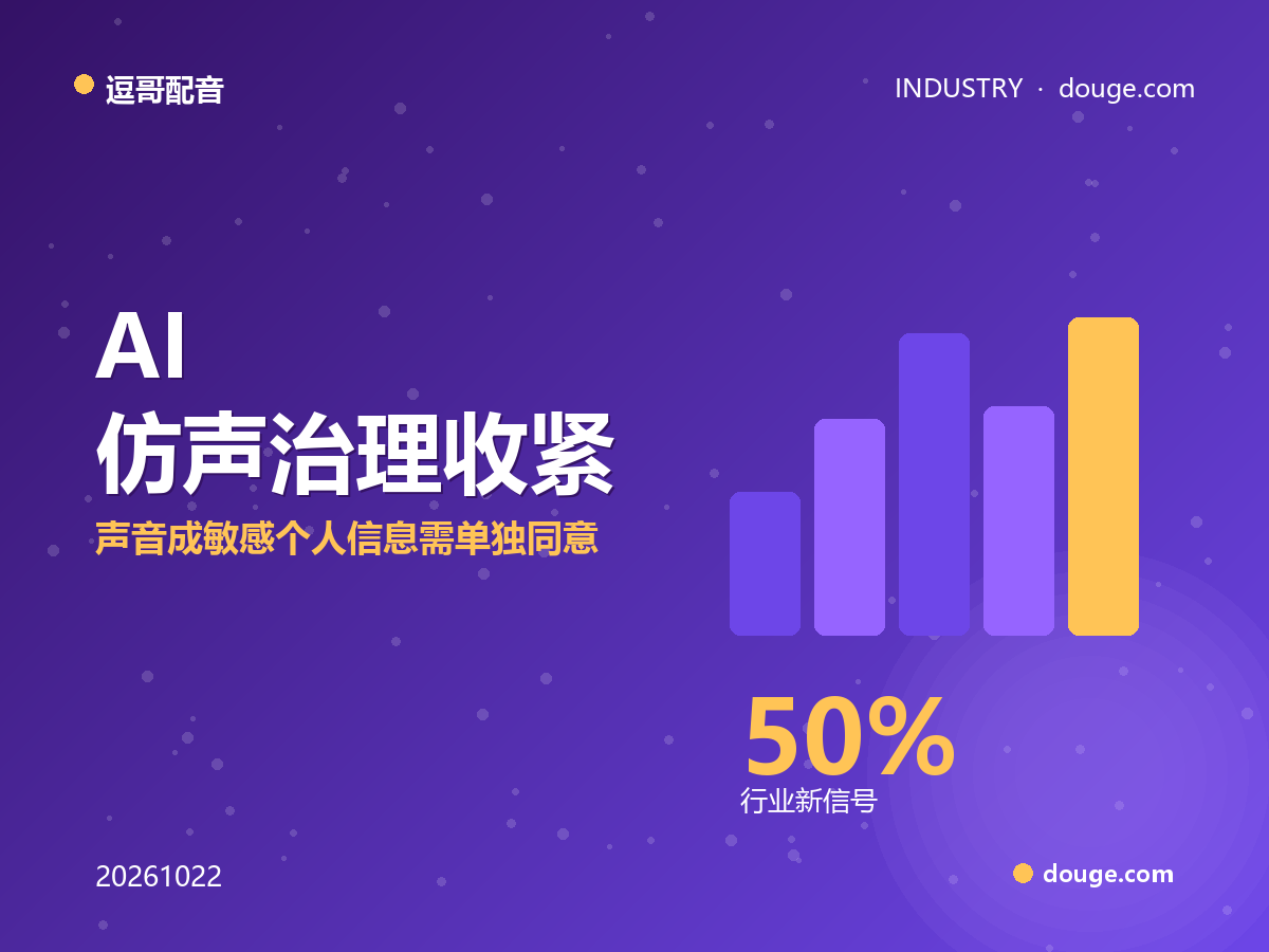 逗哥配音说合规：AI 仿声治理收紧，声音成敏感个人信息需单独同意